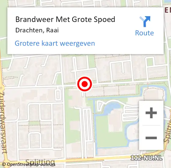 Locatie op kaart van de 112 melding: Brandweer Met Grote Spoed Naar Drachten, Raai op 28 juli 2019 20:23