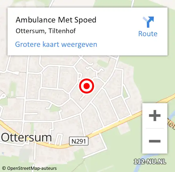 Locatie op kaart van de 112 melding: Ambulance Met Spoed Naar Ottersum, Tiltenhof op 28 juli 2019 22:16
