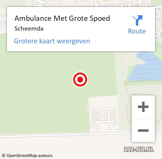 Locatie op kaart van de 112 melding: Ambulance Met Grote Spoed Naar Scheemda op 28 juli 2019 23:14