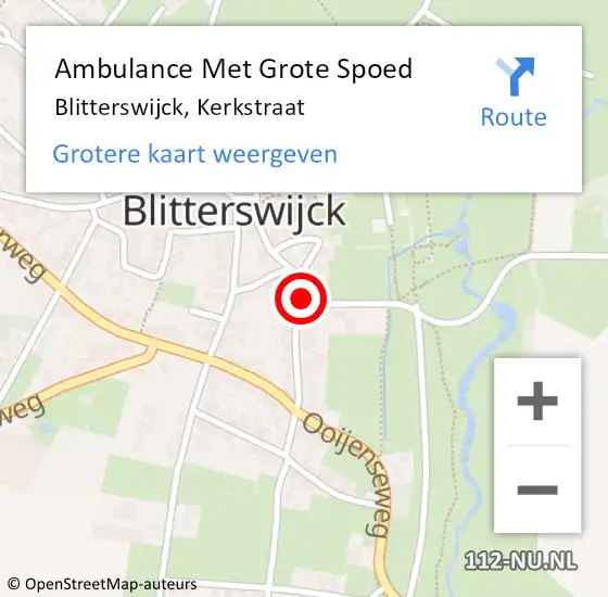 Locatie op kaart van de 112 melding: Ambulance Met Grote Spoed Naar Blitterswijck, Kerkstraat op 29 juli 2019 00:14