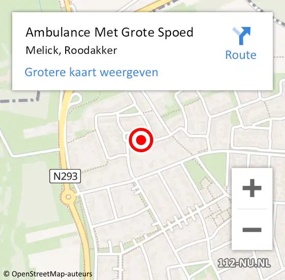 Locatie op kaart van de 112 melding: Ambulance Met Grote Spoed Naar Melick, Roodakker op 9 april 2014 06:08