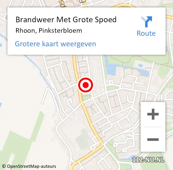 Locatie op kaart van de 112 melding: Brandweer Met Grote Spoed Naar Rhoon, Pinksterbloem op 29 juli 2019 07:31