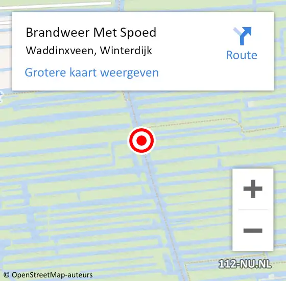 Locatie op kaart van de 112 melding: Brandweer Met Spoed Naar Waddinxveen, Winterdijk op 9 april 2014 07:05