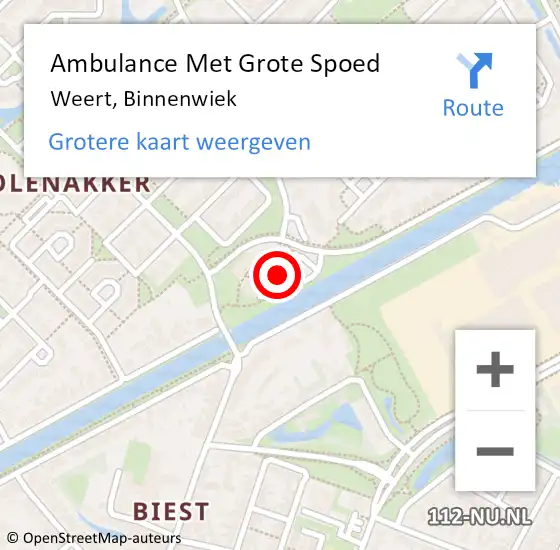 Locatie op kaart van de 112 melding: Ambulance Met Grote Spoed Naar Weert, Binnenwiek op 29 juli 2019 08:54