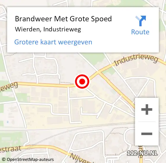 Locatie op kaart van de 112 melding: Brandweer Met Grote Spoed Naar Wierden, Industrieweg op 29 juli 2019 10:19