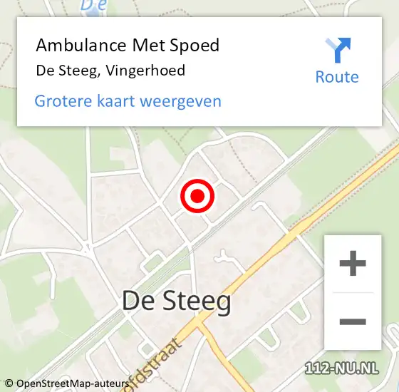 Locatie op kaart van de 112 melding: Ambulance Met Spoed Naar De Steeg, Vingerhoed op 29 juli 2019 11:58
