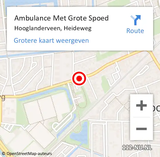 Locatie op kaart van de 112 melding: Ambulance Met Grote Spoed Naar Hooglanderveen, Heideweg op 29 juli 2019 12:31