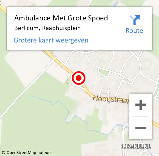 Locatie op kaart van de 112 melding: Ambulance Met Grote Spoed Naar Berlicum, Raadhuisplein op 29 juli 2019 14:30