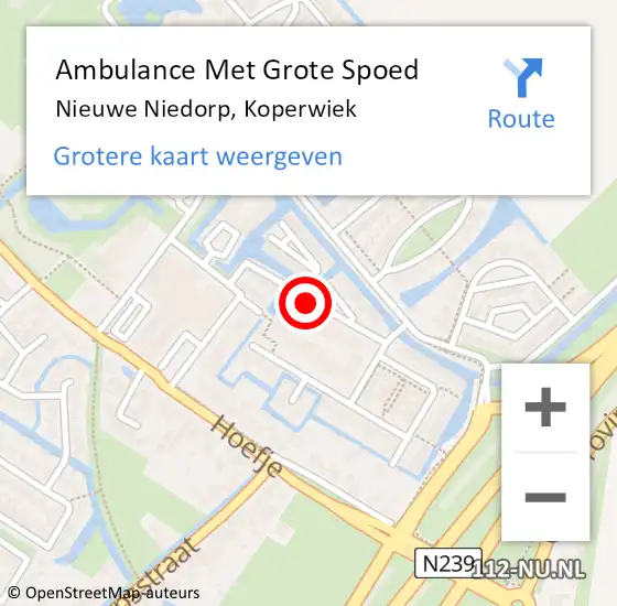 Locatie op kaart van de 112 melding: Ambulance Met Grote Spoed Naar Nieuwe Niedorp, Koperwiek op 29 juli 2019 14:44
