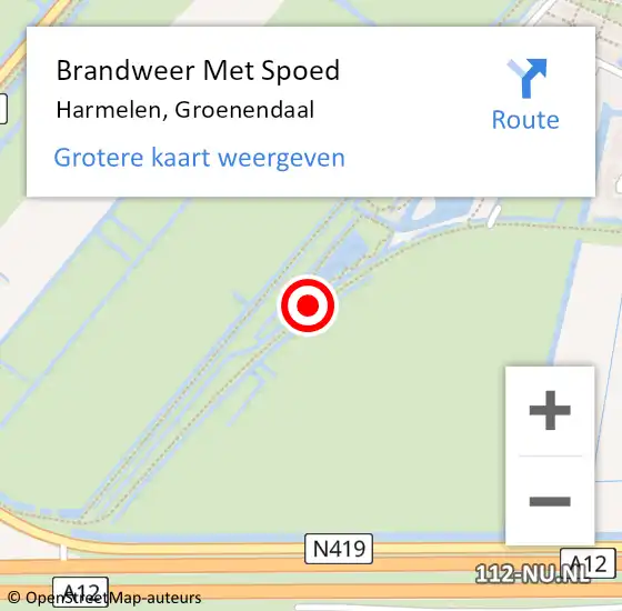 Locatie op kaart van de 112 melding: Brandweer Met Spoed Naar Harmelen, Groenendaal op 29 juli 2019 14:57