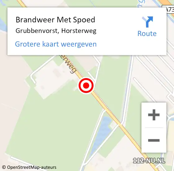 Locatie op kaart van de 112 melding: Brandweer Met Spoed Naar Grubbenvorst, Horsterweg op 29 juli 2019 16:37