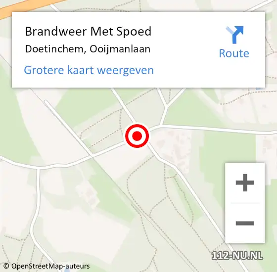 Locatie op kaart van de 112 melding: Brandweer Met Spoed Naar Doetinchem, Ooijmanlaan op 29 juli 2019 17:21