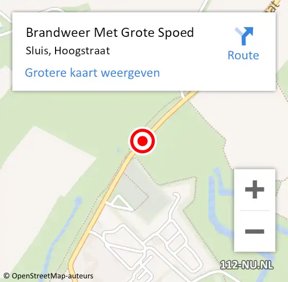 Locatie op kaart van de 112 melding: Brandweer Met Grote Spoed Naar Sluis, Hoogstraat op 29 juli 2019 17:29