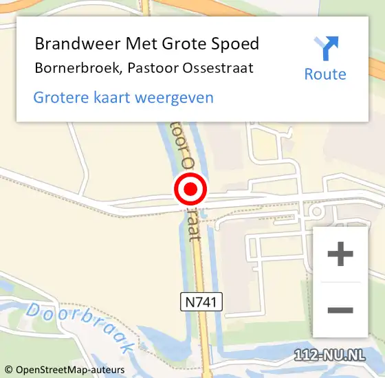 Locatie op kaart van de 112 melding: Brandweer Met Grote Spoed Naar Bornerbroek, Pastoor Ossestraat op 29 juli 2019 18:08