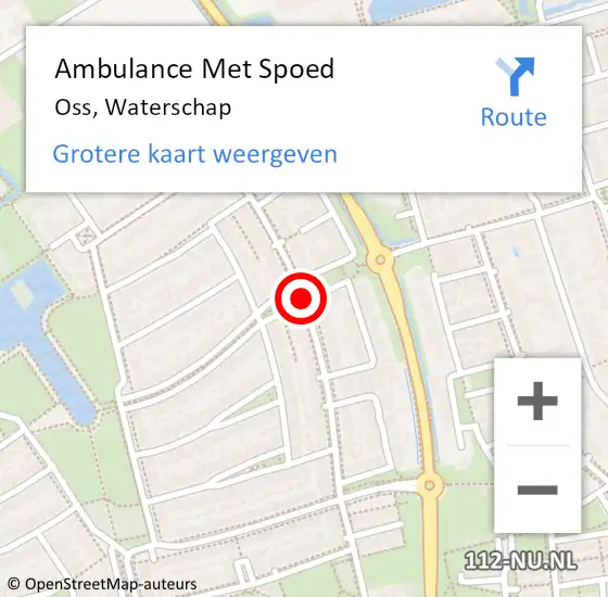 Locatie op kaart van de 112 melding: Ambulance Met Spoed Naar Oss, Waterschap op 29 juli 2019 18:23