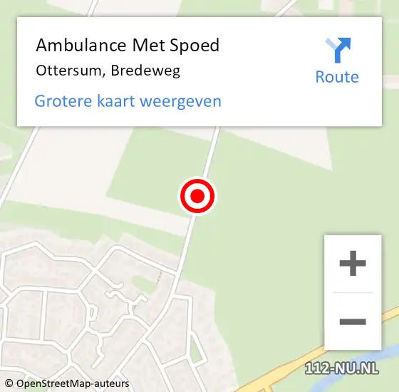 Locatie op kaart van de 112 melding: Ambulance Met Spoed Naar Ottersum, Bredeweg op 29 juli 2019 18:53