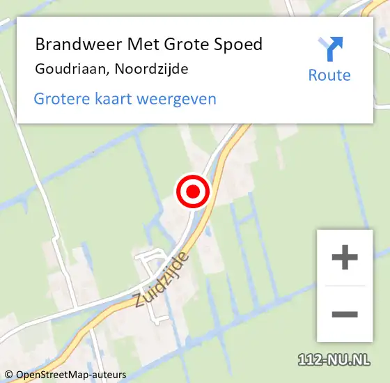 Locatie op kaart van de 112 melding: Brandweer Met Grote Spoed Naar Goudriaan, Noordzijde op 29 juli 2019 19:13