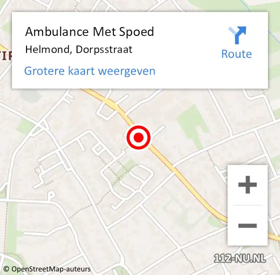 Locatie op kaart van de 112 melding: Ambulance Met Spoed Naar Helmond, Dorpsstraat op 29 juli 2019 19:24