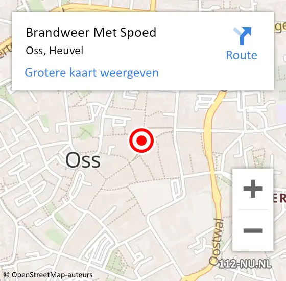 Locatie op kaart van de 112 melding: Brandweer Met Spoed Naar Oss, Heuvel op 29 juli 2019 20:03