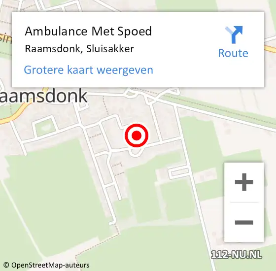 Locatie op kaart van de 112 melding: Ambulance Met Spoed Naar Raamsdonk, Sluisakker op 29 juli 2019 20:17