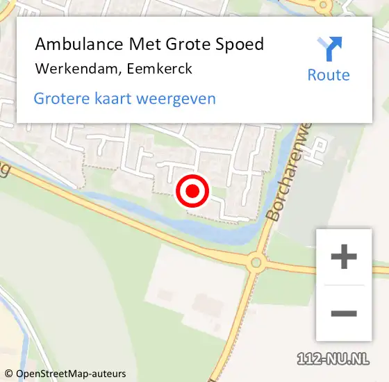 Locatie op kaart van de 112 melding: Ambulance Met Grote Spoed Naar Werkendam, Eemkerck op 29 juli 2019 20:57