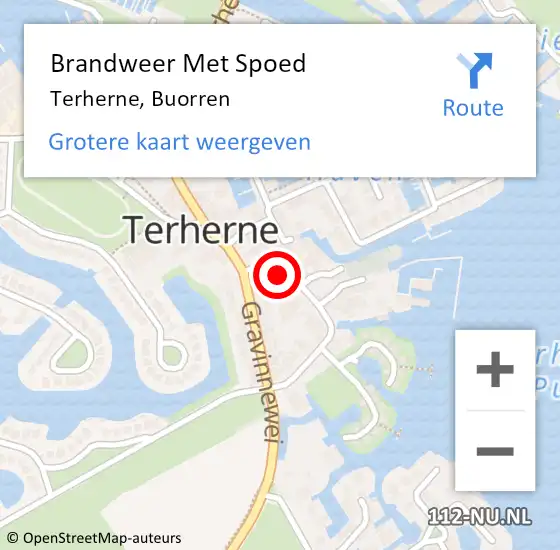 Locatie op kaart van de 112 melding: Brandweer Met Spoed Naar Terherne, Buorren op 30 juli 2019 00:46