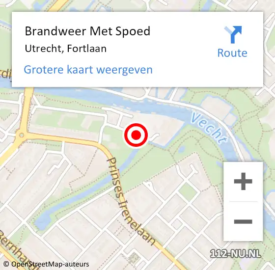 Locatie op kaart van de 112 melding: Brandweer Met Spoed Naar Utrecht, Fortlaan op 30 juli 2019 01:39