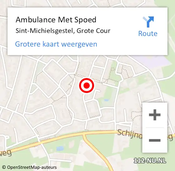 Locatie op kaart van de 112 melding: Ambulance Met Spoed Naar Sint-Michielsgestel, Grote Cour op 30 juli 2019 02:09