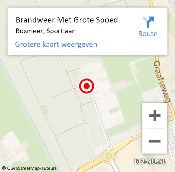 Locatie op kaart van de 112 melding: Brandweer Met Grote Spoed Naar Boxmeer, Sportlaan op 30 juli 2019 07:16