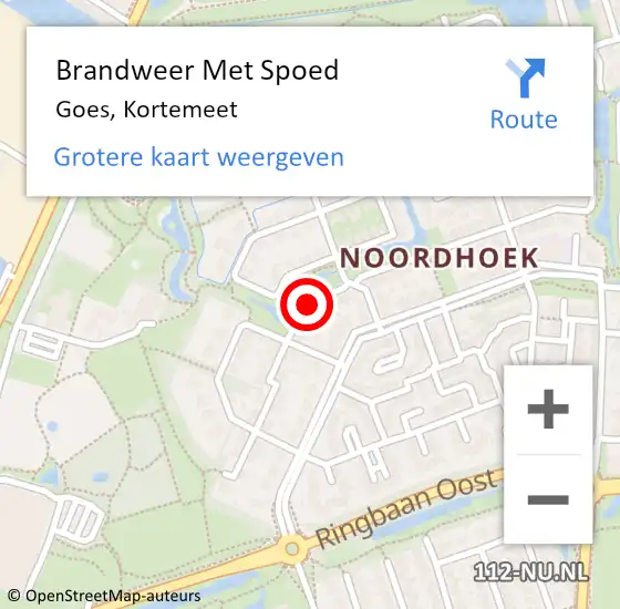 Locatie op kaart van de 112 melding: Brandweer Met Spoed Naar Goes, Kortemeet op 30 juli 2019 09:51