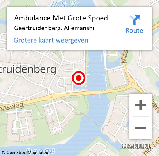 Locatie op kaart van de 112 melding: Ambulance Met Grote Spoed Naar Geertruidenberg, Allemanshil op 30 juli 2019 10:46