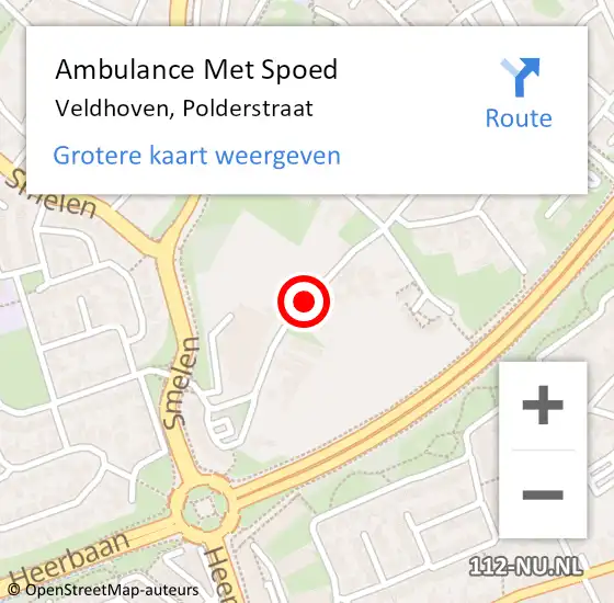 Locatie op kaart van de 112 melding: Ambulance Met Spoed Naar Veldhoven, Polderstraat op 30 juli 2019 10:58