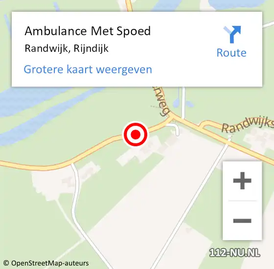 Locatie op kaart van de 112 melding: Ambulance Met Spoed Naar Randwijk, Rijndijk op 30 juli 2019 12:43