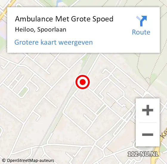 Locatie op kaart van de 112 melding: Ambulance Met Grote Spoed Naar Heiloo, Spoorlaan op 30 juli 2019 13:00