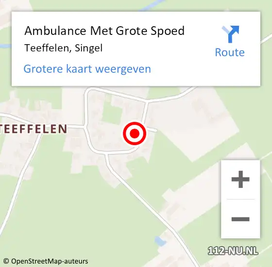 Locatie op kaart van de 112 melding: Ambulance Met Grote Spoed Naar Teeffelen, Singel op 28 september 2013 04:55