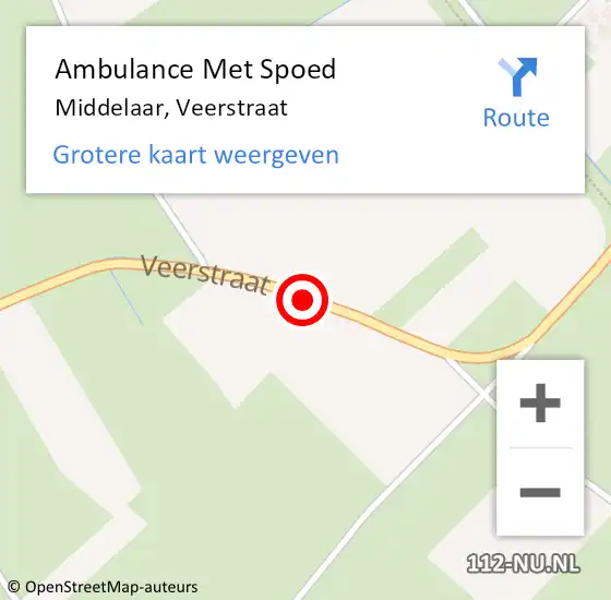 Locatie op kaart van de 112 melding: Ambulance Met Spoed Naar Middelaar, Veerstraat op 30 juli 2019 13:53