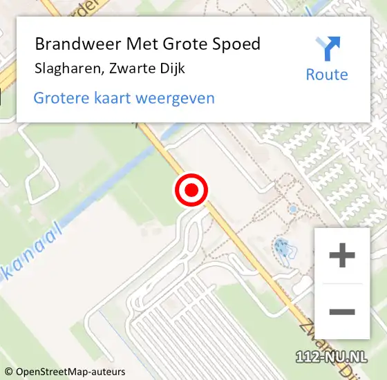 Locatie op kaart van de 112 melding: Brandweer Met Grote Spoed Naar Slagharen, Zwarte Dijk op 30 juli 2019 14:02