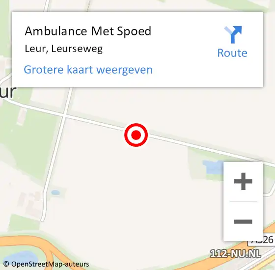 Locatie op kaart van de 112 melding: Ambulance Met Spoed Naar Leur, Leurseweg op 30 juli 2019 14:12