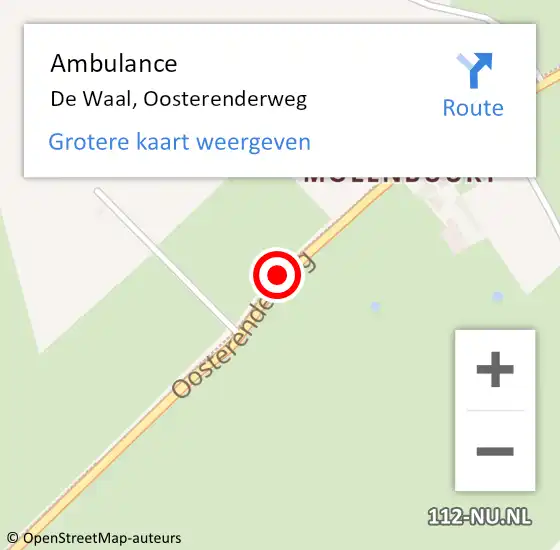 Locatie op kaart van de 112 melding: Ambulance De Waal, Oosterenderweg op 30 juli 2019 14:39