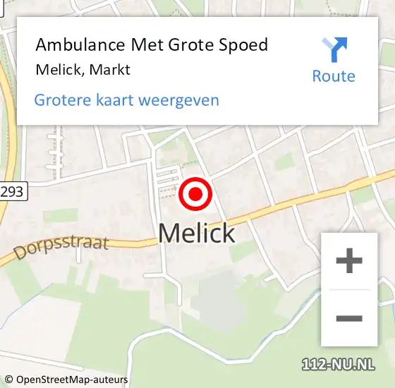 Locatie op kaart van de 112 melding: Ambulance Met Grote Spoed Naar Melick, Markt op 30 juli 2019 14:59