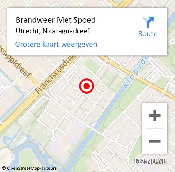 Locatie op kaart van de 112 melding: Brandweer Met Spoed Naar Utrecht, Nicaraguadreef op 30 juli 2019 17:12