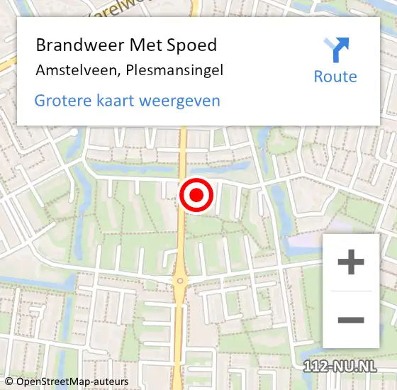 Locatie op kaart van de 112 melding: Brandweer Met Spoed Naar Amstelveen, Plesmansingel op 30 juli 2019 20:28