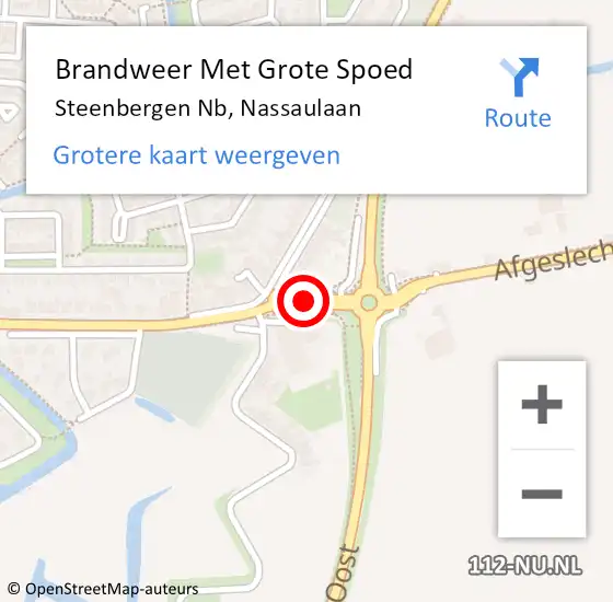 Locatie op kaart van de 112 melding: Brandweer Met Grote Spoed Naar Steenbergen Nb, Nassaulaan op 30 juli 2019 20:34