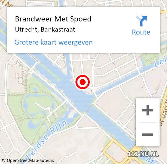 Locatie op kaart van de 112 melding: Brandweer Met Spoed Naar Utrecht, Bankastraat op 30 juli 2019 20:38