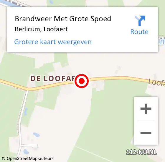Locatie op kaart van de 112 melding: Brandweer Met Grote Spoed Naar Berlicum, Loofaert op 30 juli 2019 20:42