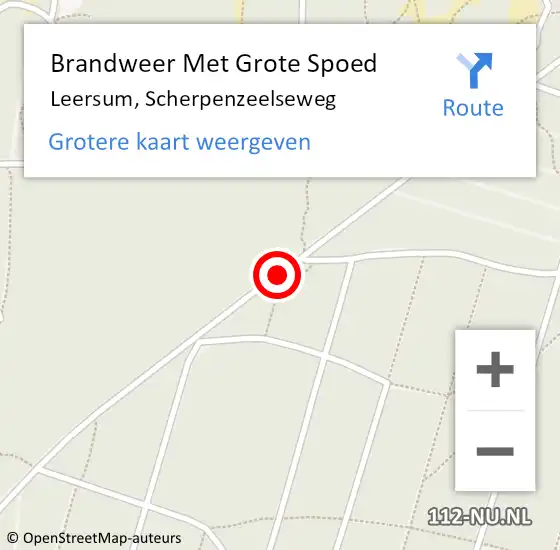 Locatie op kaart van de 112 melding: Brandweer Met Grote Spoed Naar Leersum, Scherpenzeelseweg op 30 juli 2019 21:41