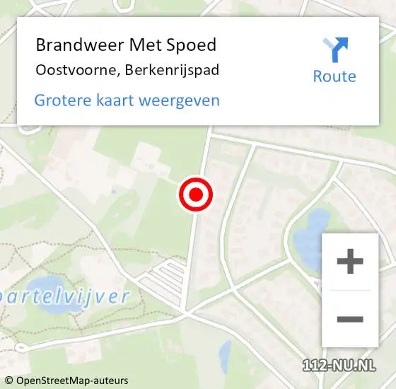 Locatie op kaart van de 112 melding: Brandweer Met Spoed Naar Oostvoorne, Berkenrijspad op 30 juli 2019 22:20