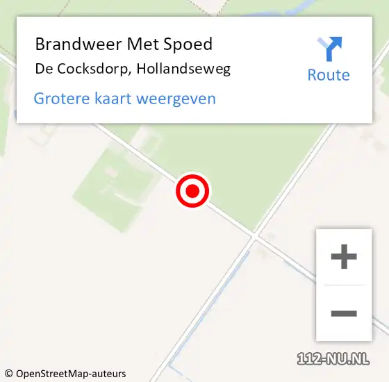 Locatie op kaart van de 112 melding: Brandweer Met Spoed Naar De Cocksdorp, Hollandseweg op 31 juli 2019 02:31