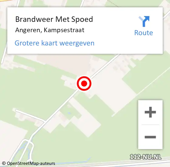 Locatie op kaart van de 112 melding: Brandweer Met Spoed Naar Angeren, Kampsestraat op 31 juli 2019 05:55