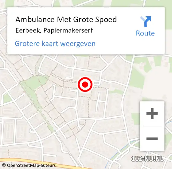 Locatie op kaart van de 112 melding: Ambulance Met Grote Spoed Naar Eerbeek, Papiermakerserf op 31 juli 2019 06:45